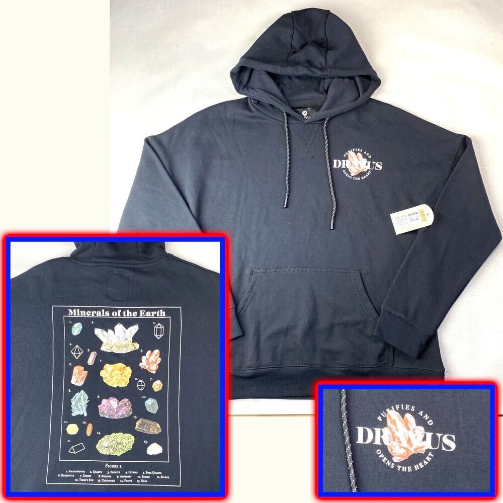 NEW w TAG! Dravus KALINA Hoodie "Minerals Of The Earth" Gemstones Crystals Sz M